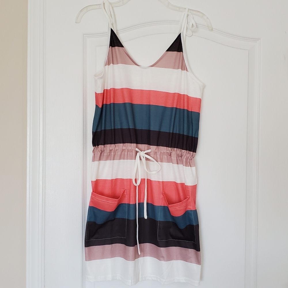 Striped Drawstring mini dress